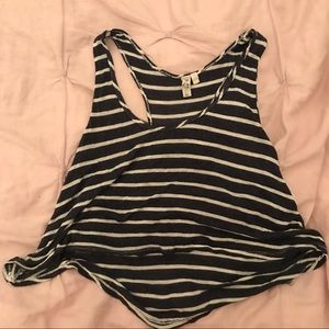 LF Navy blue and White stripe Flowy cropped tank